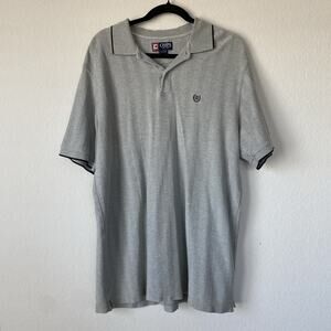 Chaps Ralph Lauren Men Polo Shirt XL Gray Logo Short Sleeve Collar Golf Classic‎
